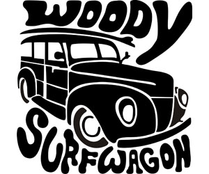 Woody Surfwagon Black and White