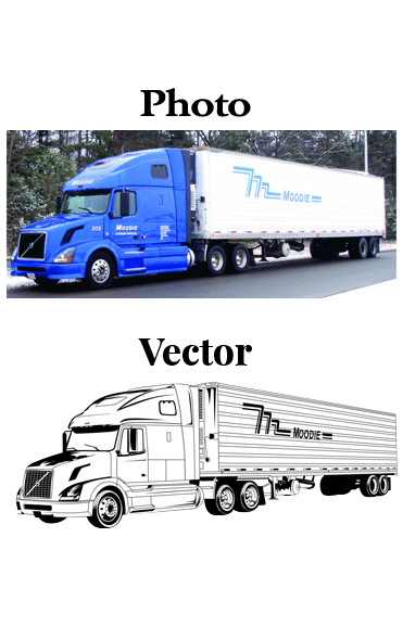 Truck Photo Converted to Vector